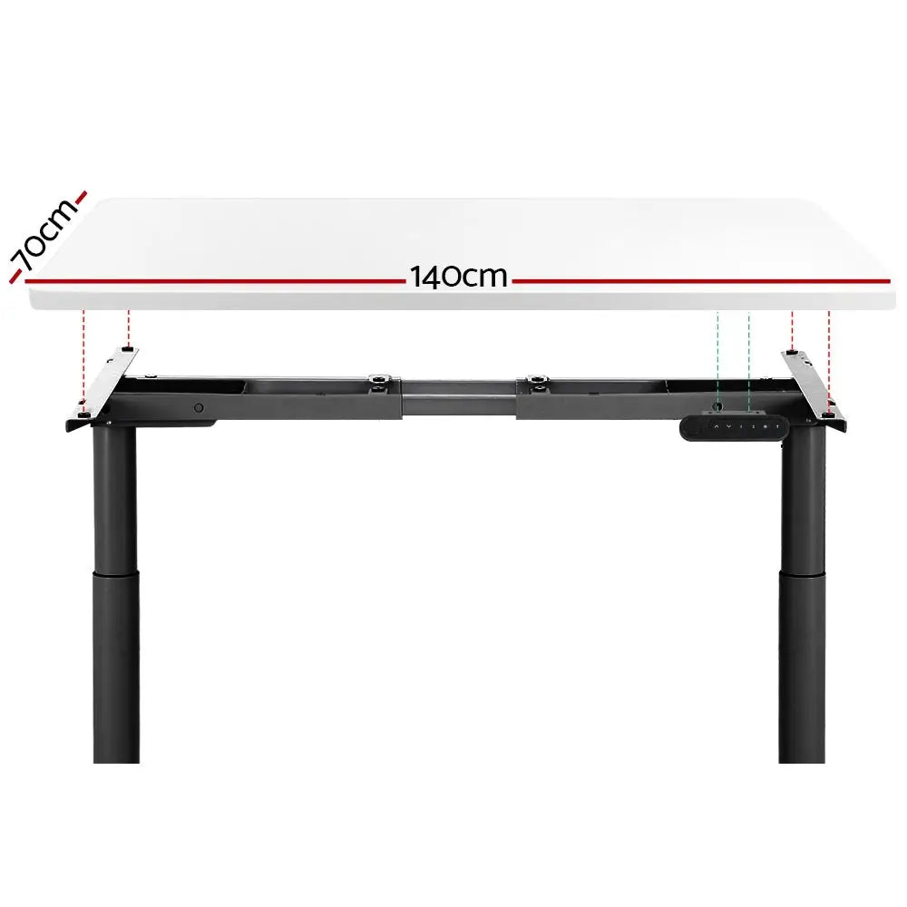 Artiss Standing Desk Motorised Electric Dual Motor White 140CM - Furniture > Office