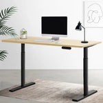 Artiss Standing Desk Motorised Electric Dual Motor White Oak 120CM - Furniture > Office