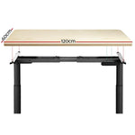 Artiss Standing Desk Motorised Electric Dual Motor White Oak 120CM - Furniture > Office