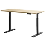 Artiss Standing Desk Motorised Electric Dual Motor White Oak 120CM - Furniture > Office