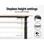 Artiss Standing Desk Motorised Electric Dual Motor White Oak 120CM - Furniture > Office