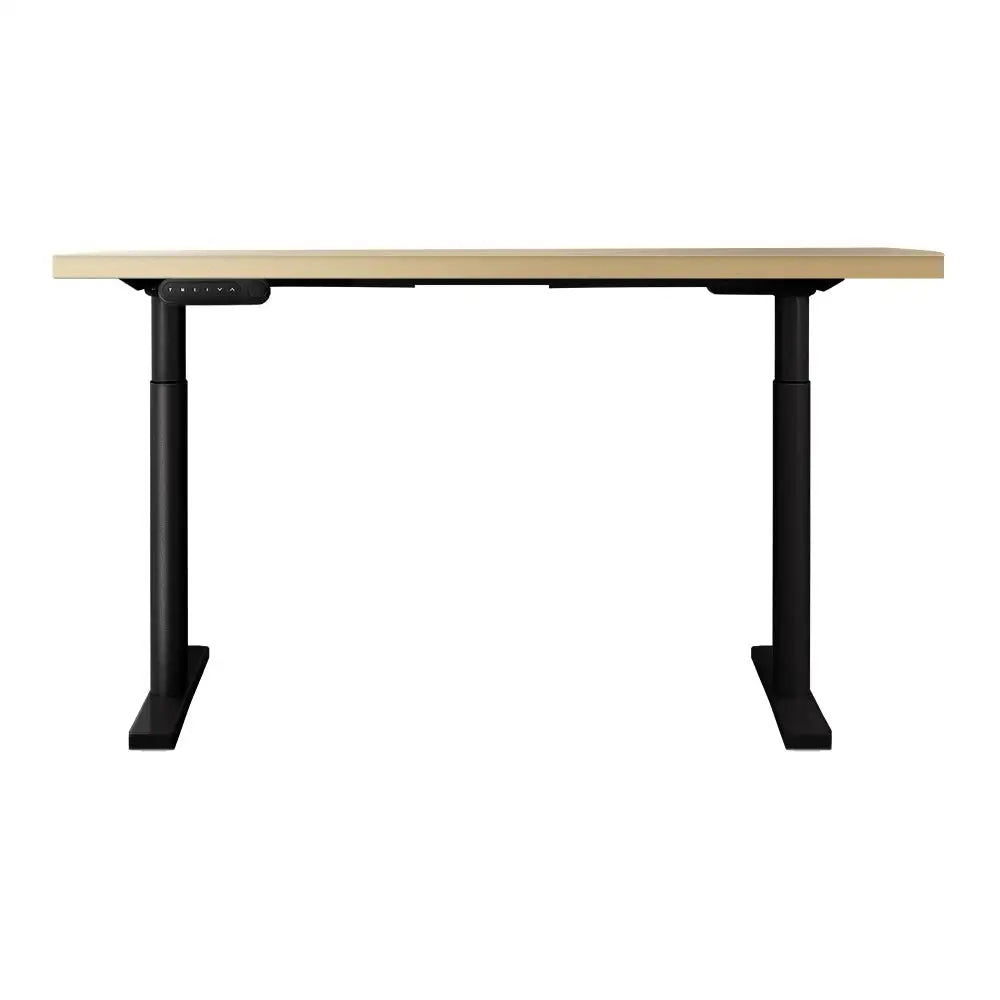 Artiss Standing Desk Motorised Electric Dual Motor White Oak 120CM - Furniture > Office