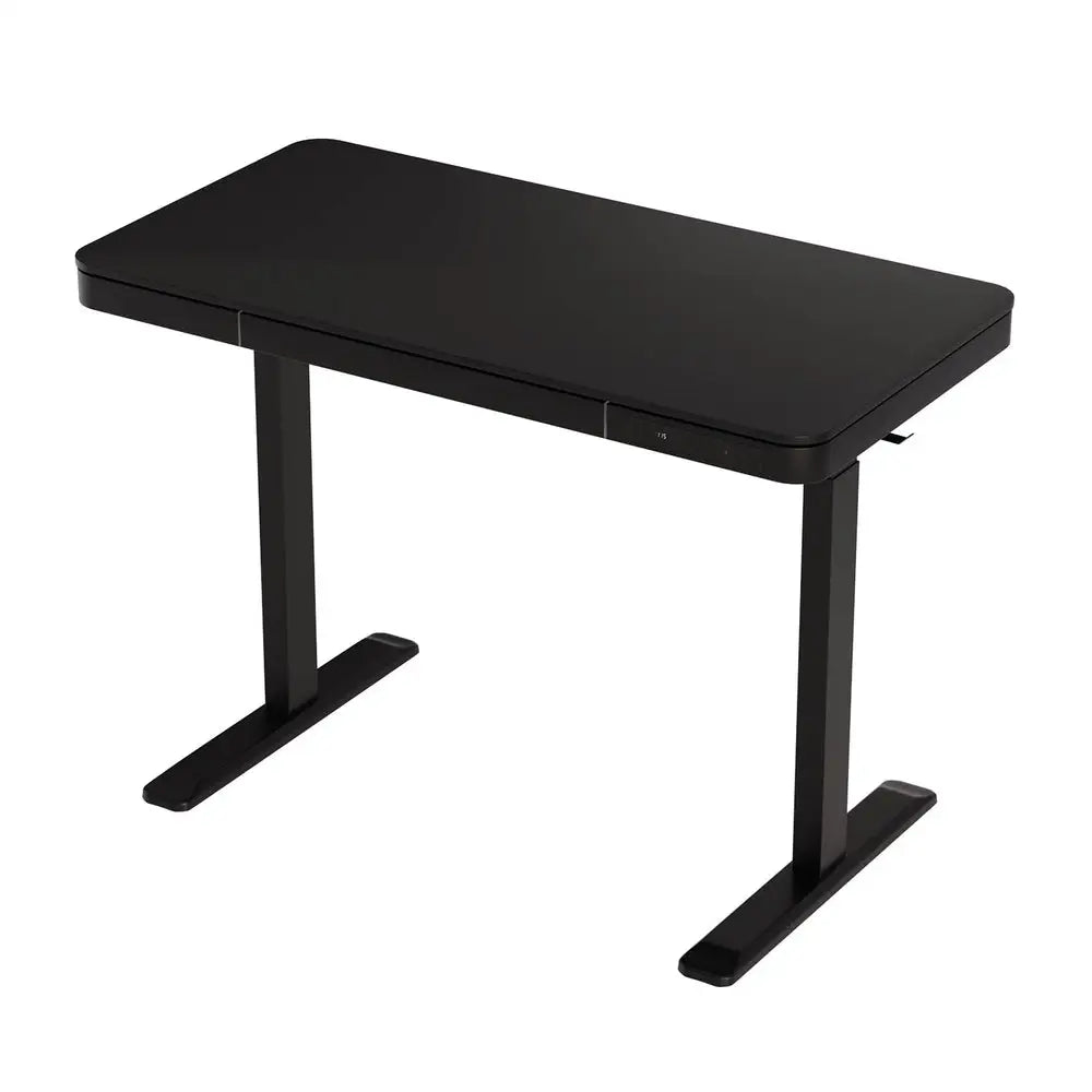 Artiss Standing Desk Motorised Electric Motor Drawer 120CM Black - Furniture > Office > Desks