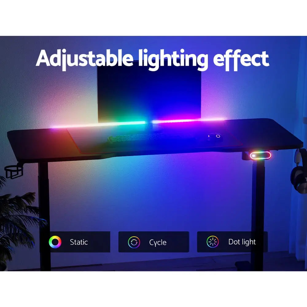 Artiss Standing Desk Motorised Gaming Desks Black 140CM - Furniture > Office