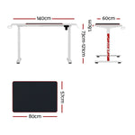 Artiss Standing Desk Motorised Gaming Desks White 140CM - Furniture > Office