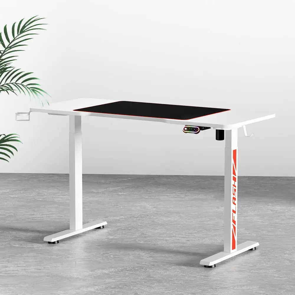 Artiss Standing Desk Motorised Gaming Desks White 140CM - Furniture > Office