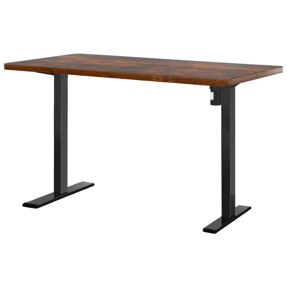 Artiss Standing Desk Motorised Rustic Brown 120CM - Furniture > Office