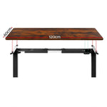 Artiss Standing Desk Motorised Rustic Brown 120CM - Furniture > Office