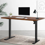 Artiss Standing Desk Motorised Rustic Brown 140CM - Furniture > Office