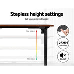 Artiss Standing Desk Motorised Rustic Brown 140CM - Furniture > Office