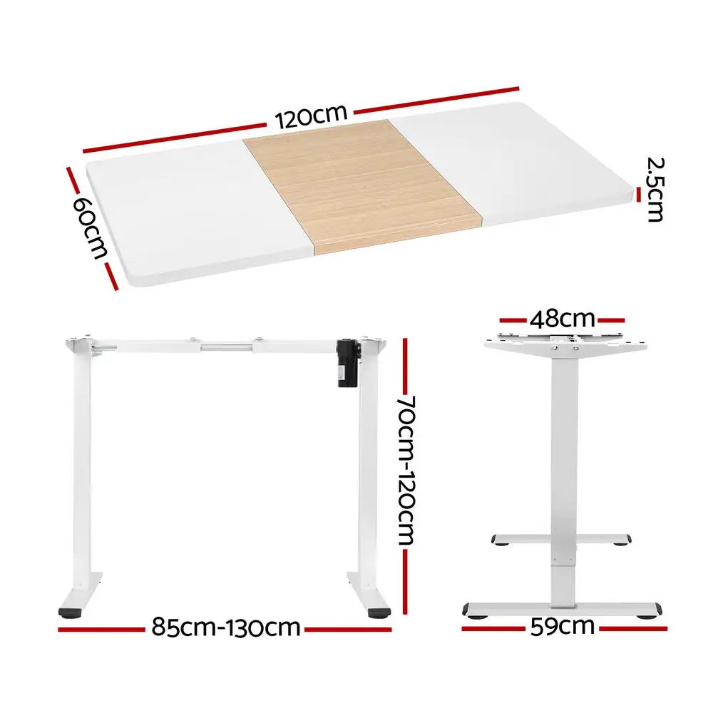 Artiss Standing Desk Motorised Sit Stand Desks 120CM - Furniture > Office > Desks