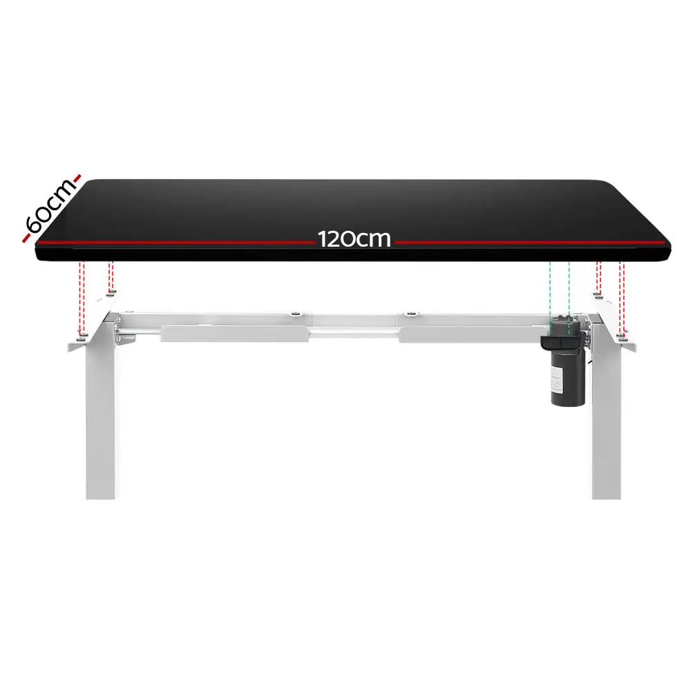 Artiss Standing Desk Motorised Sit Stand Desks Black 120CM - Furniture > Office