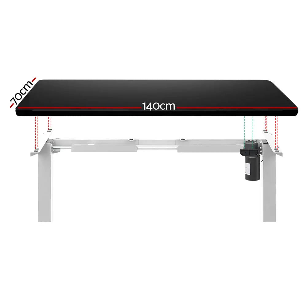 Artiss Standing Desk Motorised Sit Stand Desks Black 140CM - Furniture > Office