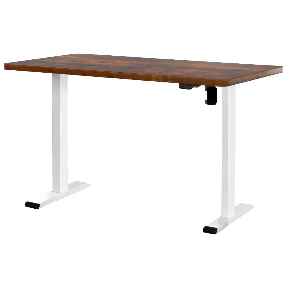 Artiss Standing Desk Motorised Sit Stand Desks Rustic Brown 120CM - Furniture > Office