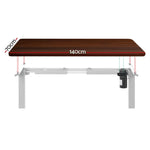 Artiss Standing Desk Motorised Sit Stand Desks Walnut 140CM - Furniture > Office