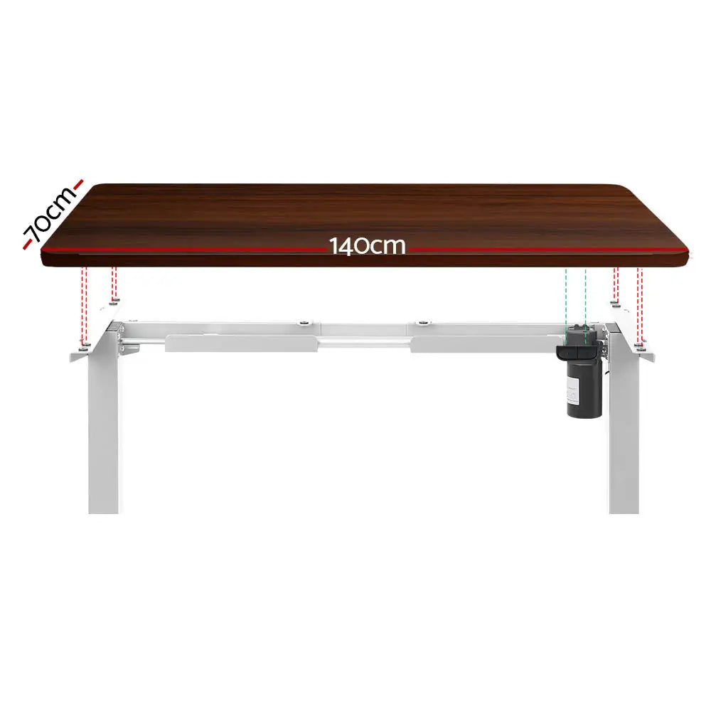 Artiss Standing Desk Motorised Sit Stand Desks Walnut 140CM - Furniture > Office