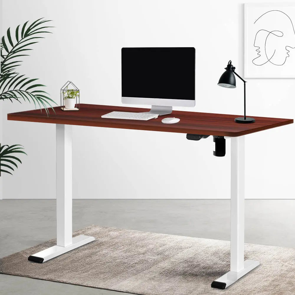 Artiss Standing Desk Motorised Sit Stand Desks Walnut 140CM - Furniture > Office