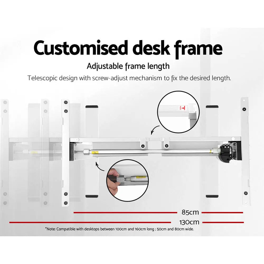 Artiss Standing Desk Motorised Sit Stand Desks Walnut 140CM - Furniture > Office