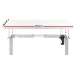 Artiss Standing Desk Motorised Sit Stand Desks White 120CM - Furniture > Office