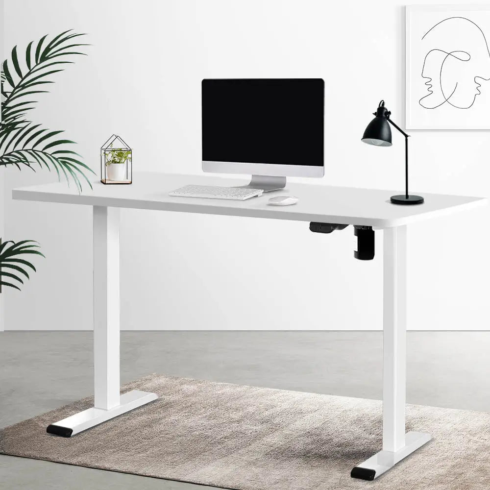 Artiss Standing Desk Motorised Sit Stand Desks White 140CM - Furniture > Office