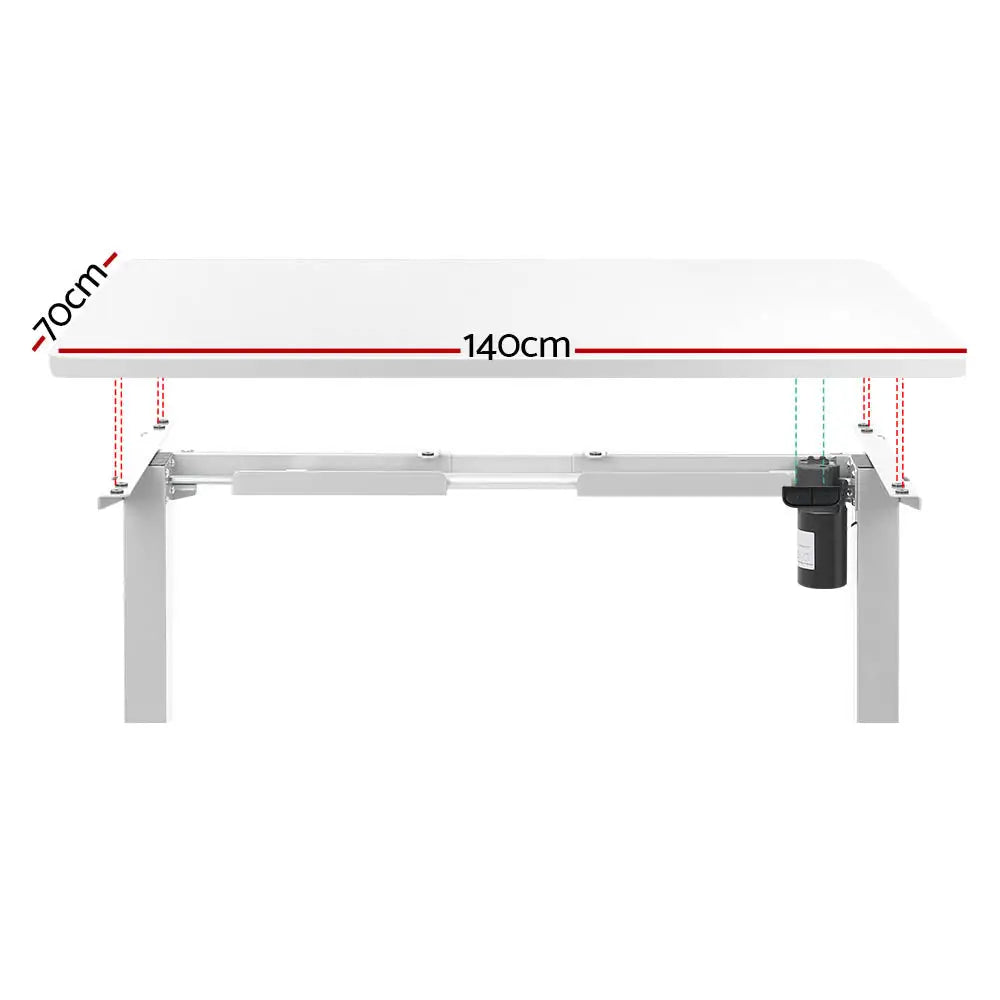 Artiss Standing Desk Motorised Sit Stand Desks White 140CM - Furniture > Office