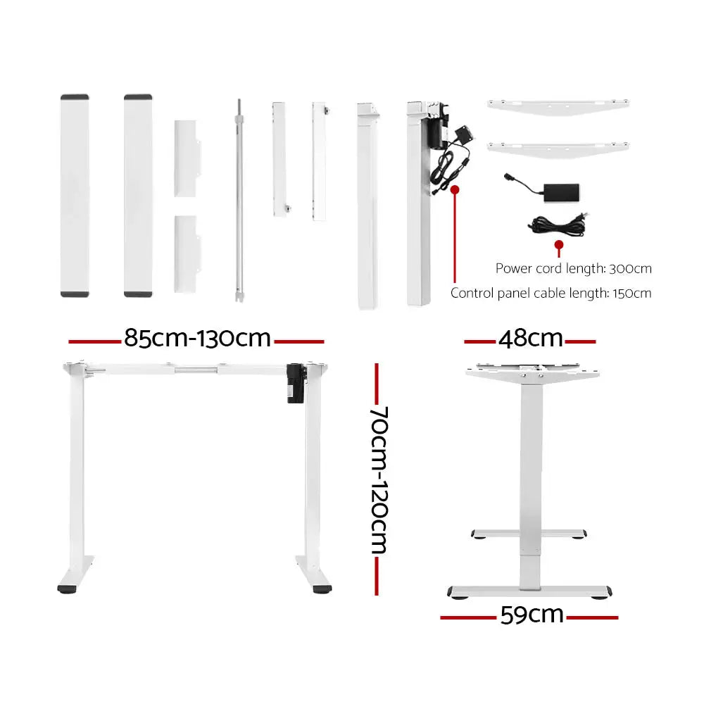 Artiss Standing Desk Motorised Sit Stand Desks White 140CM - Furniture > Office