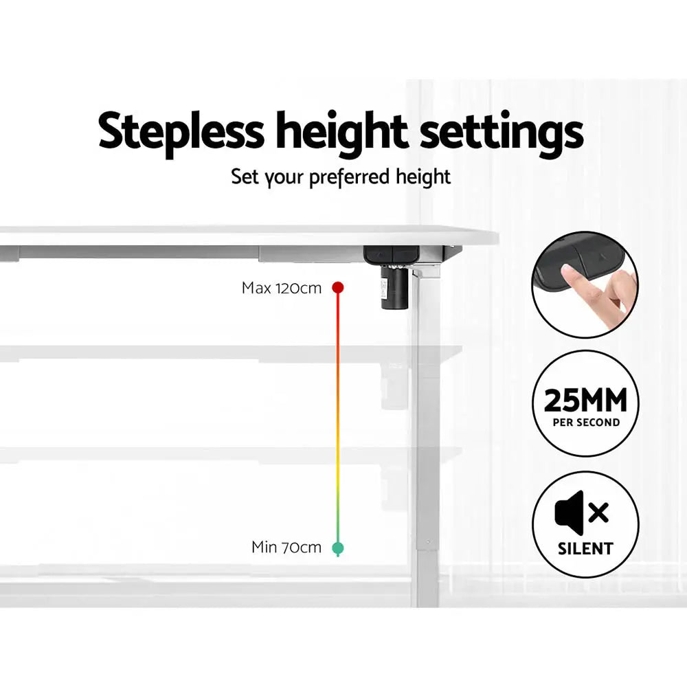 Artiss Standing Desk Motorised Sit Stand Desks White 140CM - Furniture > Office
