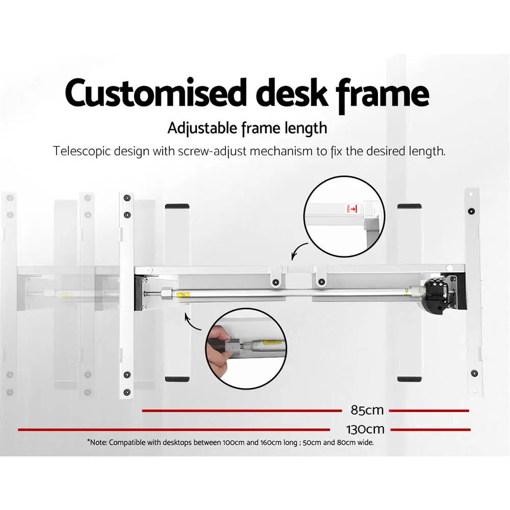 Artiss Standing Desk Motorised Sit Stand Desks White 140CM - Furniture > Office