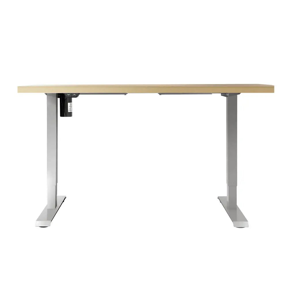 Artiss Standing Desk Motorised Sit Stand Desks White Oak 140CM - Furniture > Office