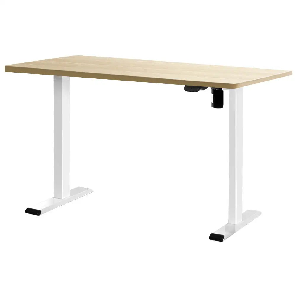 Artiss Standing Desk Motorised Sit Stand Desks White Oak 140CM - Furniture > Office