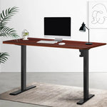 Artiss Standing Desk Motorised Walnut 140CM - Furniture > Office