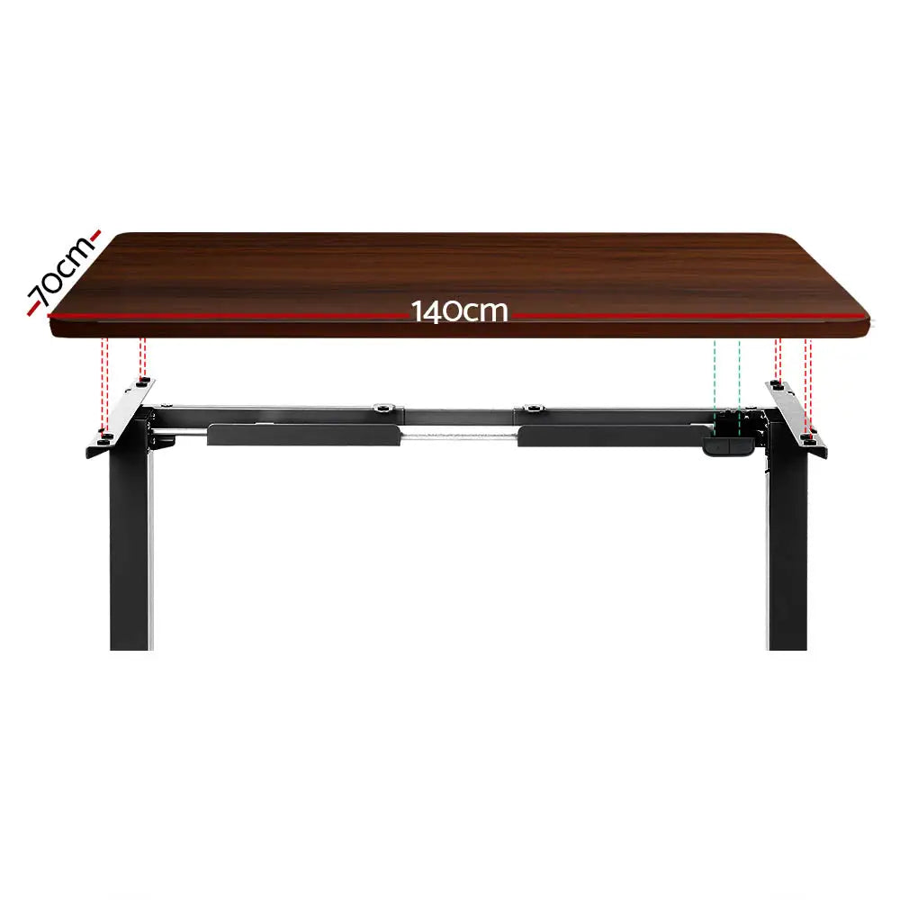 Artiss Standing Desk Motorised Walnut 140CM - Furniture > Office