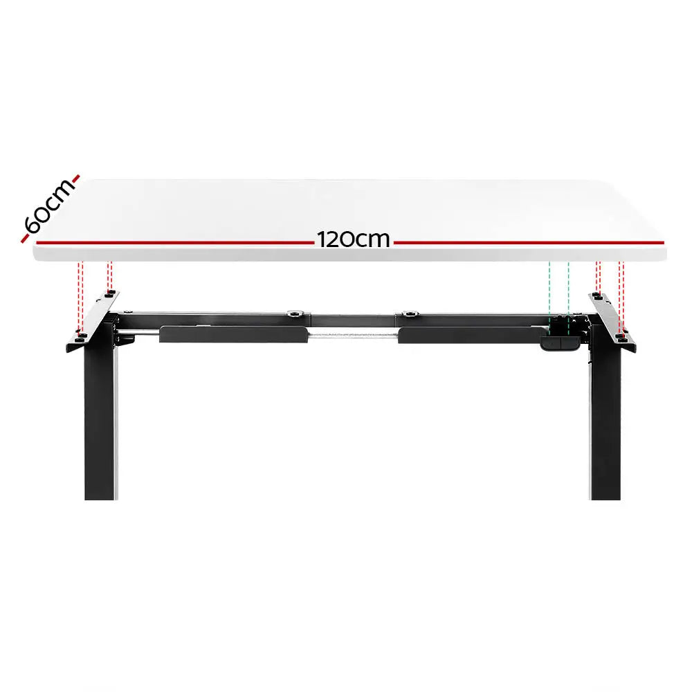 Artiss Standing Desk Motorised White 120CM - Furniture > Office