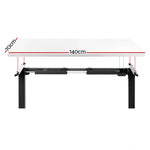 Artiss Standing Desk Motorised White 140CM - Furniture > Office