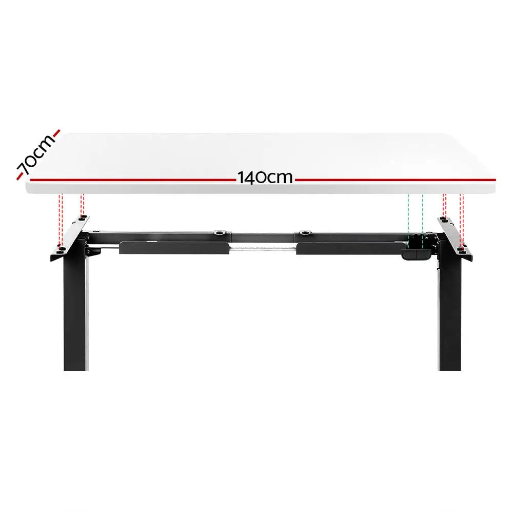 Artiss Standing Desk Motorised White 140CM - Furniture > Office