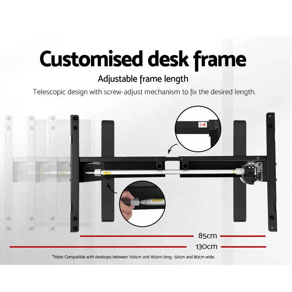 Artiss Standing Desk Motorised White 140CM - Furniture > Office