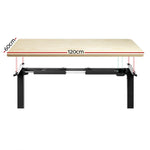 Artiss Standing Desk Motorised White Oak 120CM - Furniture > Office