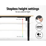Artiss Standing Desk Motorised White Oak 120CM - Furniture > Office