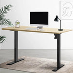 Artiss Standing Desk Motorised White Oak 140CM - Furniture > Office