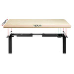 Artiss Standing Desk Motorised White Oak 140CM - Furniture > Office