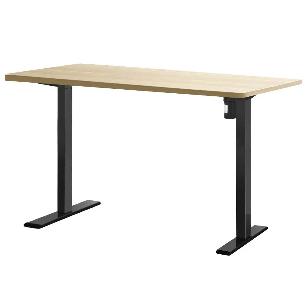 Artiss Standing Desk Motorised White Oak 140CM - Furniture > Office
