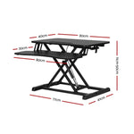 Artiss Standing Desk Riser Height Adjustable Black 80CM - Furniture > Office