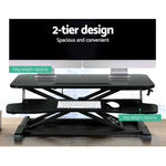 Artiss Standing Desk Riser Height Adjustable Black 80CM - Furniture > Office