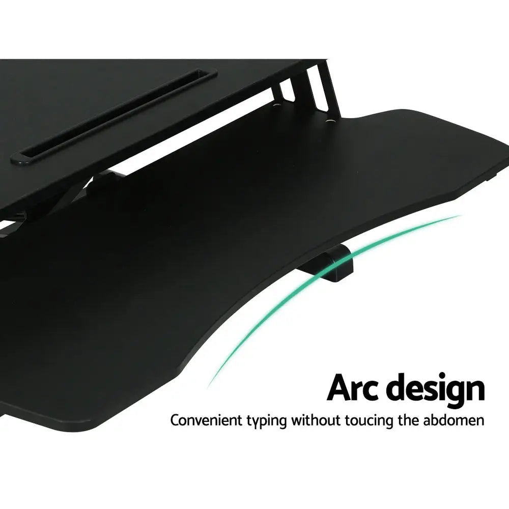 Artiss Standing Desk Riser Height Adjustable Black 80CM - Furniture > Office