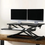 Artiss Standing Desk Riser Height Adjustable Black 80CM - Furniture > Office