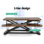 Artiss Standing Desk Riser Height Adjustable Rustic Brown 80CM - Furniture > Office