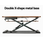 Artiss Standing Desk Riser Height Adjustable Rustic Brown 80CM - Furniture > Office