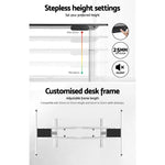 Artiss Standing Desk Sit Stand Motorised Adjustable Frame Only Dual Motor White - Furniture > Office