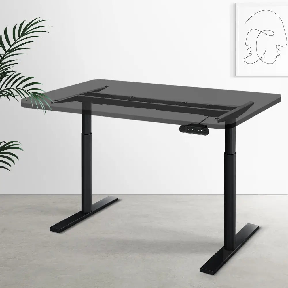 Artiss Standing Desk Sit Stand Motorised Adjustable Frame Only Dual Motor Black - Furniture > Office