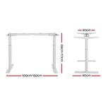 Artiss Standing Desk Sit Stand Motorised Adjustable Frame Only Dual Motor White - Furniture > Office